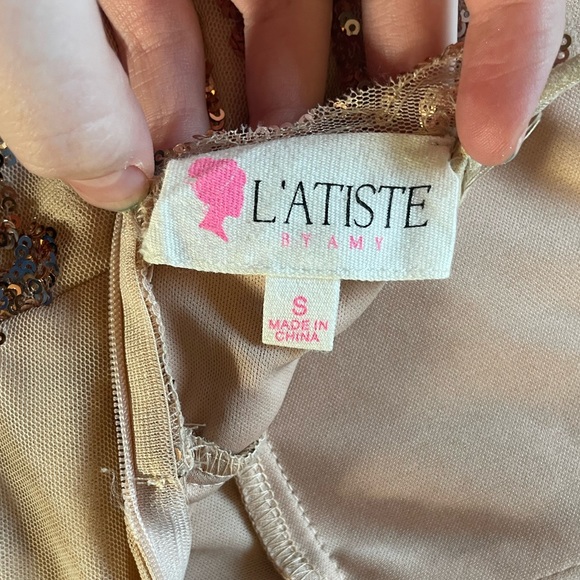 Champagne gold midi dress size small - Picture 5 of 5